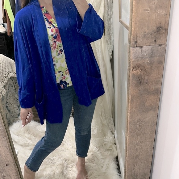 Rafaella Royal Blue Knit Cardigan size 3X with pockets - Picture 5 of 6